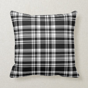 Coussin Plaid réversible - blanc/noir/rouge