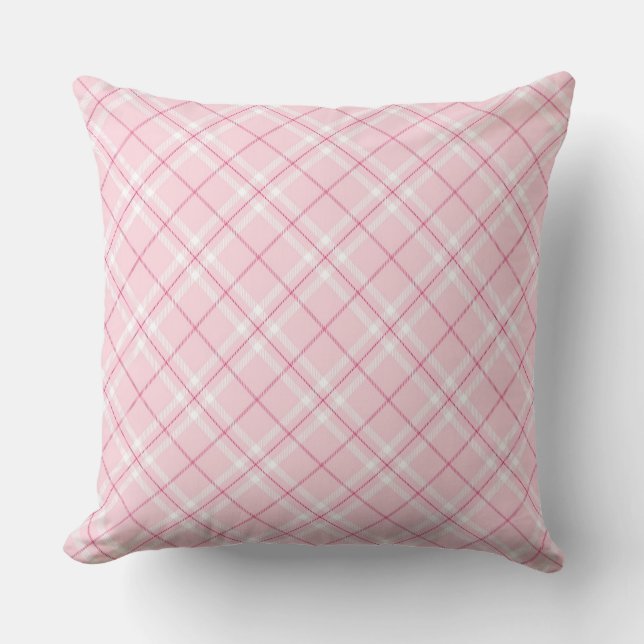 Coussin Plaid rose-clair (Recto)