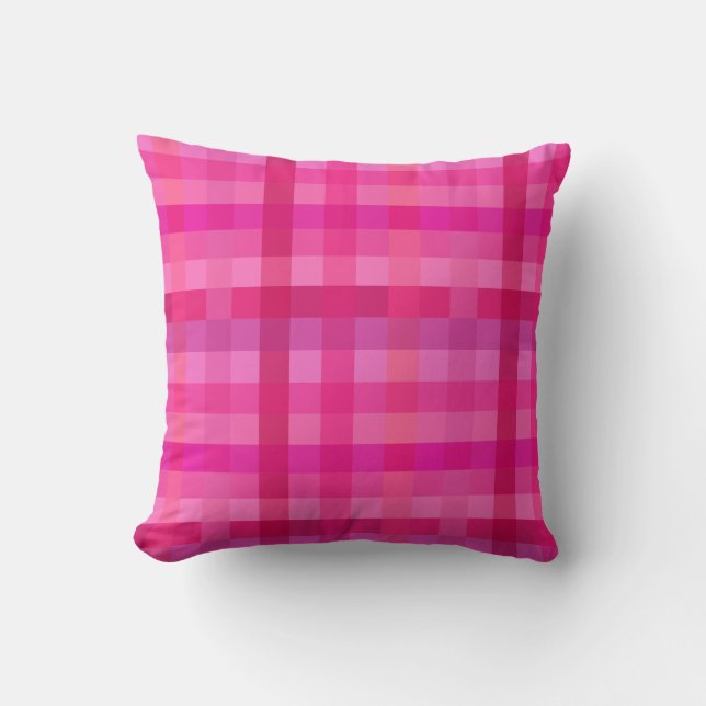 Coussin Plaid rose et lavande (Recto)