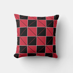 Coussin Plaid rouge et noir de Geo