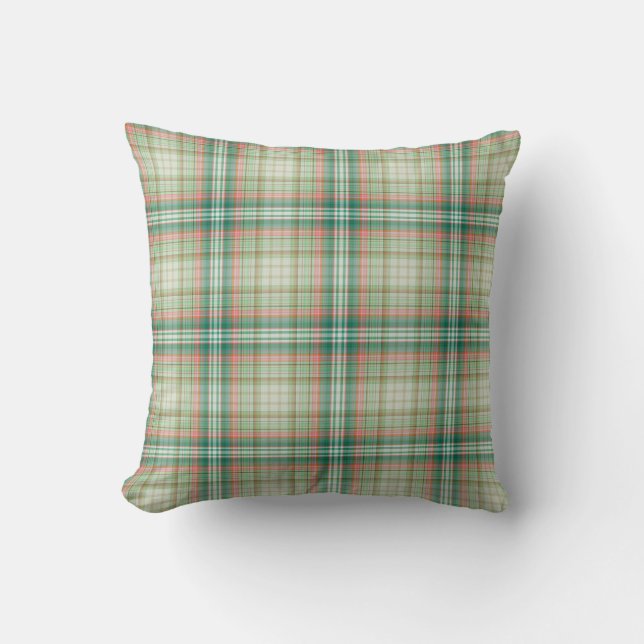Coussin Plaid Tartan Vert (Recto)