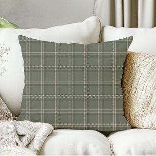Coussin Plaid Traditionnel de Noël Vert Sauge