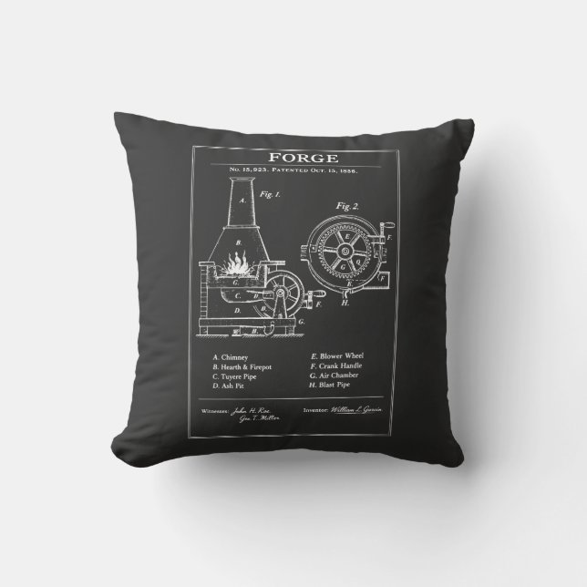 Coussin Plan de pignon de forge (Recto)