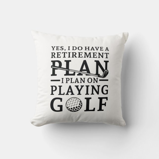 Coussin Plan de retraite Golf (Recto)