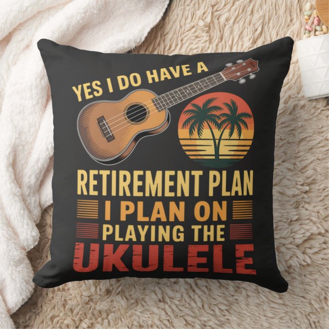 Coussin Plan de retraite Ukulele Drôle (Couverture)