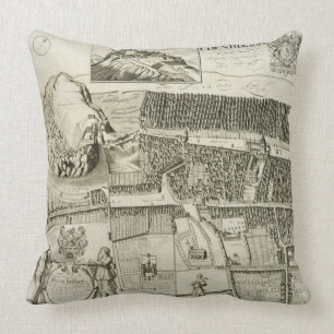 Coussin Plan d'Edimbourg, pub. par John Smith (c.1652-1742