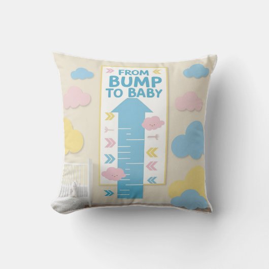 Coussin Plan d'évolution de la croissance des bébés (Recto)