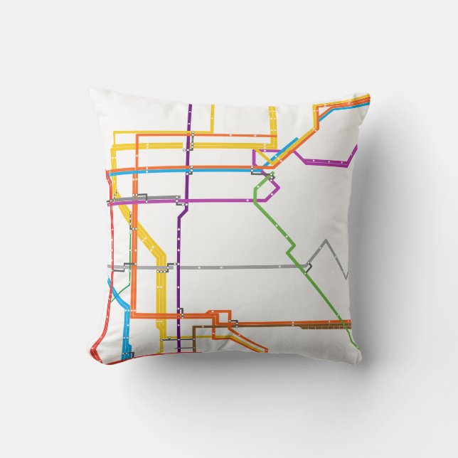 Coussin Plan du métro de la ville (Recto)