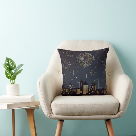 Coussin Plan du paysage avec feux d'artifice (Chaise)