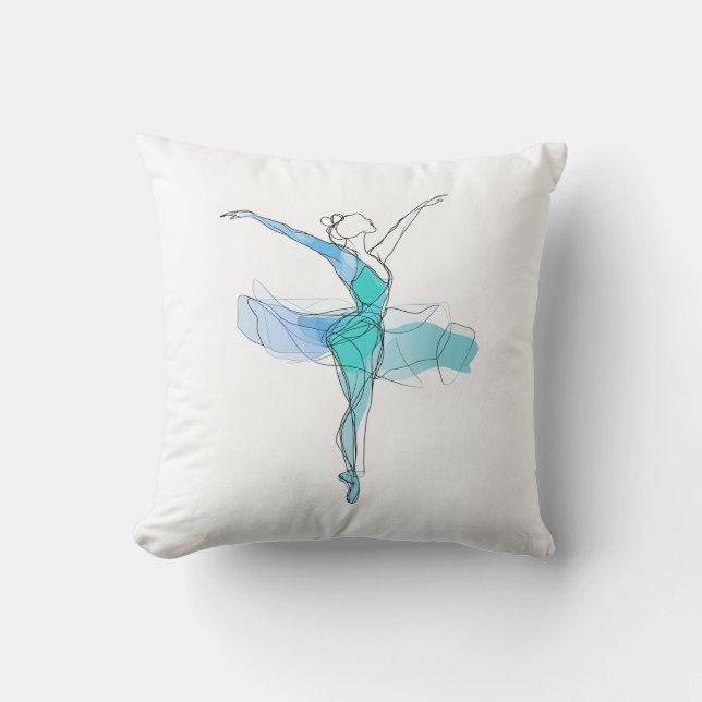 Coussin Plan Stroke Danser Vert Ballerina Décor (Recto)