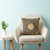 Coussin Planches aspect Bois Rustique #1 Steampunk 3 Monog (Chaise)