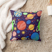 Coussin Planète carré et thème spatial (Couverture)
