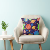 Coussin Planète carré et thème spatial (Chaise)