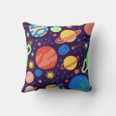 Coussin Planète carré et thème spatial (Verso)