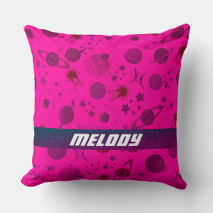 Coussin planète spatiale colorée galaxie étoiles motif