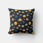Coussin Planètes drôles motif spatial (Recto)