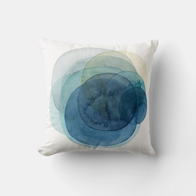 Coussin Planètes en évolution - Cercles d'aquarelle (Recto)