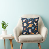 Coussin Planètes Fusées Espace Motif Mignon (Chaise)