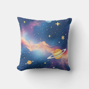 Coussin Planètes Galaxie Rêveuse Motif Étoiles