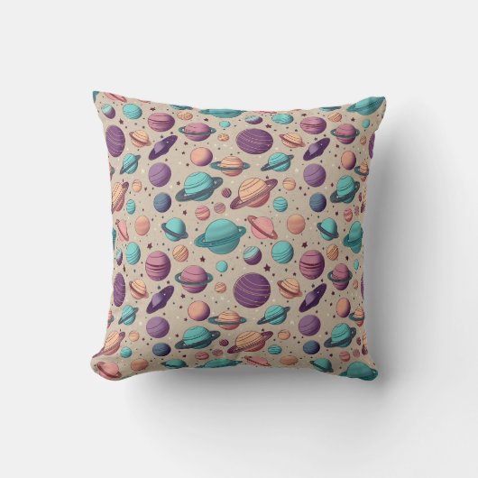 Coussin Planètes Pastel (Recto)