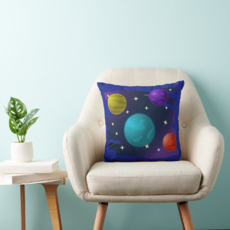 Coussin Planètes rétro