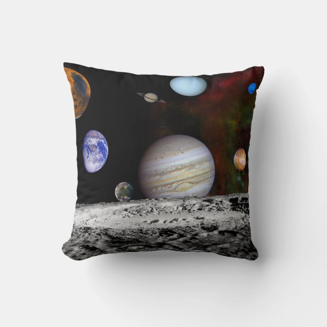 Coussin Planètes solaires de système d'espace (Recto)