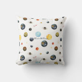 Coussin Planètes Système Solaire Bébé Personnalisé (Recto)
