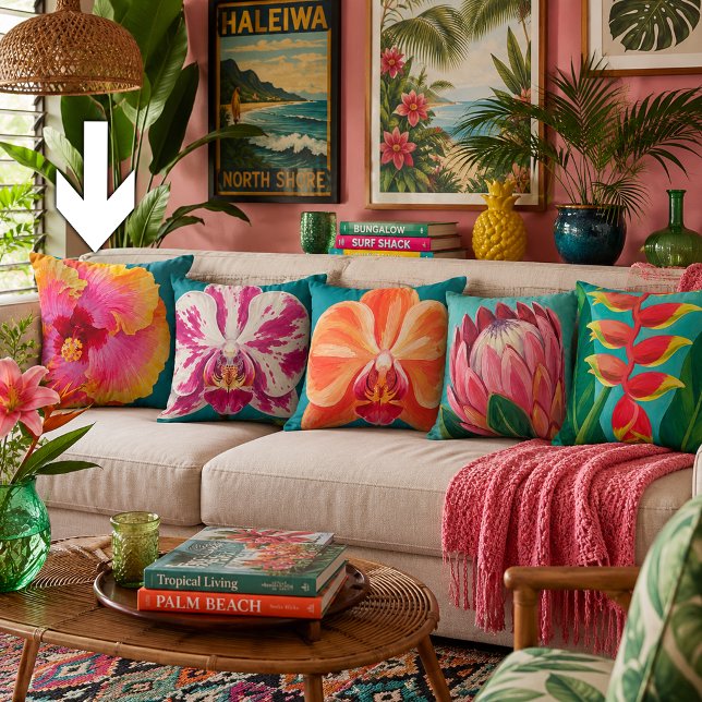 Coussin Plante de fleurs tropicales (Créateur téléchargé)