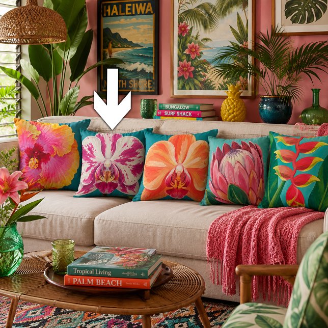 Coussin Plante de fleurs tropicales (Créateur téléchargé)