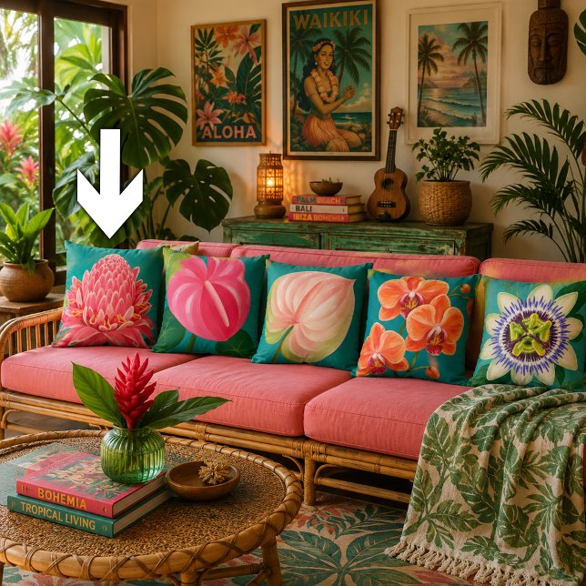 Coussin Plante de fleurs tropicales (Créateur téléchargé)
