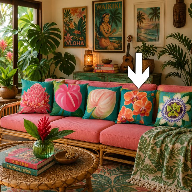 Coussin Plante de fleurs tropicales (Créateur téléchargé)