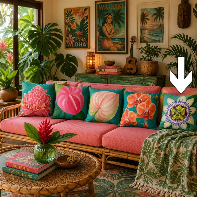 Coussin Plante de fleurs tropicales (Créateur téléchargé)