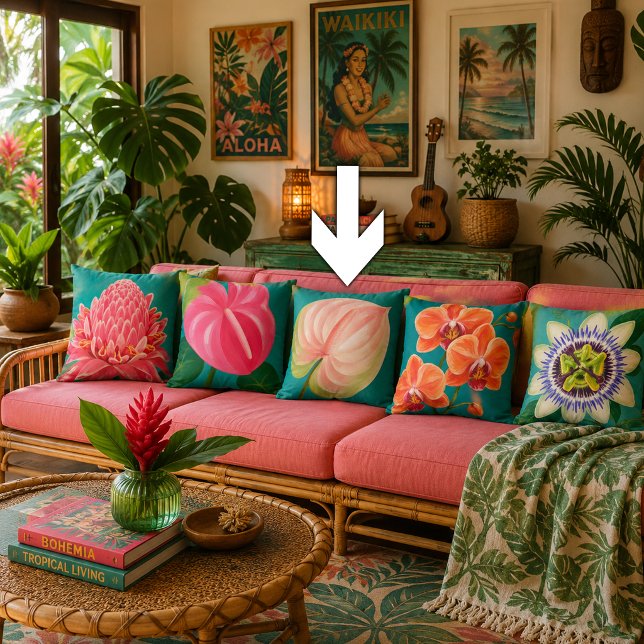 Coussin Plante de fleurs tropicales (Créateur téléchargé)