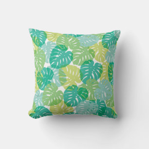 Coussin Plante de fromage exotique : Monstère tropicale
