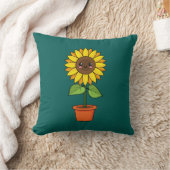 Coussin Plante de tournesol Kawaii dans un pot (Couverture)