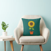 Coussin Plante de tournesol Kawaii dans un pot (Chaise)
