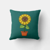 Coussin Plante de tournesol Kawaii dans un pot (Verso)