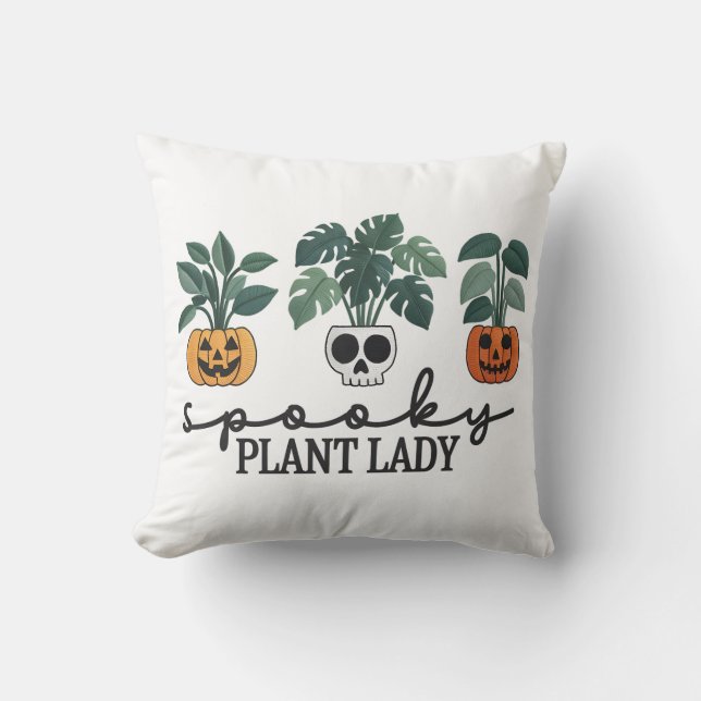 Coussin Plante éffrayant Lady Halloween Monstera Design (Recto)