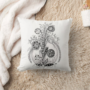 Coussin Plante florale au design enchevêtré.