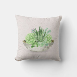 Coussin Plante grasse en pot sur terrazzo