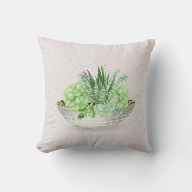 Coussin Plante grasse en pot sur terrazzo  (Recto)