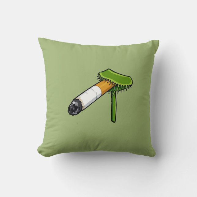 Coussin Plante piège de Vénus avec cigarette (Recto)