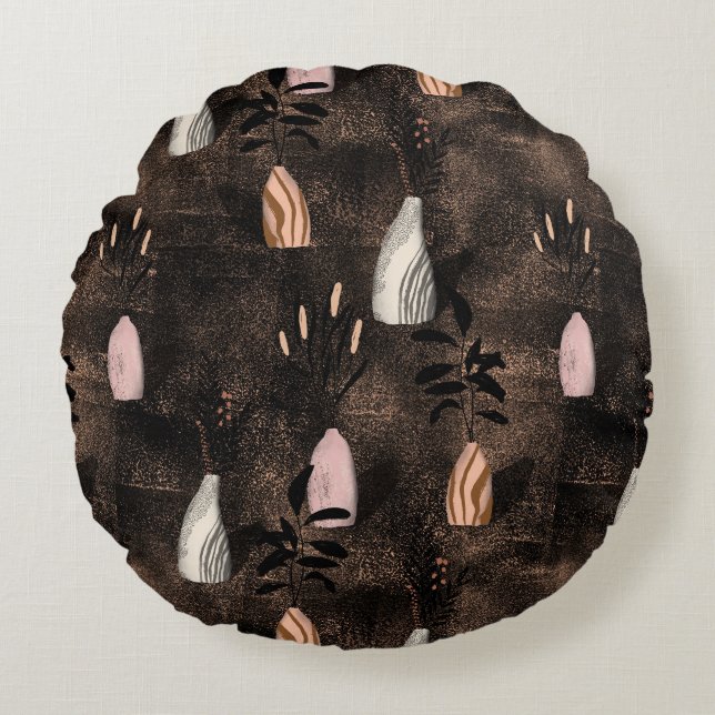 Coussin plante rustique dans les harmonies de coul (Devant)