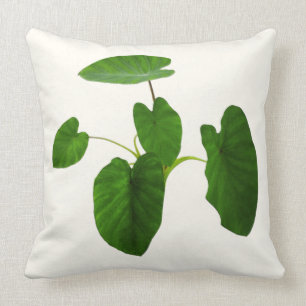 Coussin Plante tropicale feuilles vertes sur ivoire