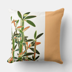 Coussin Plantes chinois Lucky Bamboo. Art moderne
