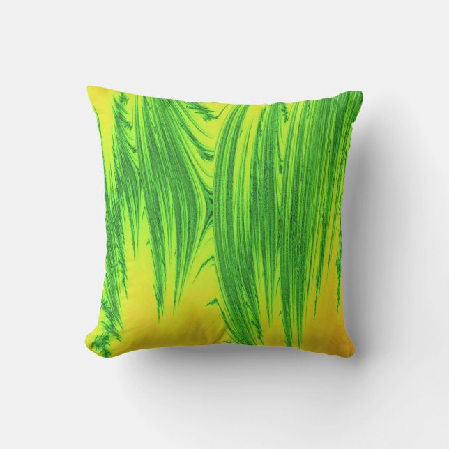 COUSSIN PLANTES D'EAU VERTE ET JAUNE (Recto)