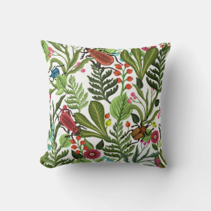 Coussin Plantes décoratifs et insectes : Design sans coutu
