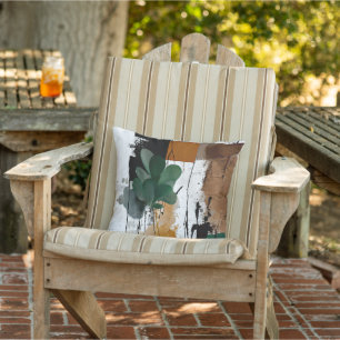 Coussin Plantes grasses et art abstrait éclaboussé