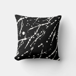 Coussin Plaque blanche sur abstrait noir