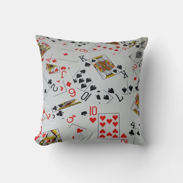 Coussin Plaque De Cartes Éparpillée, Jetez Un Coussin. (Recto)